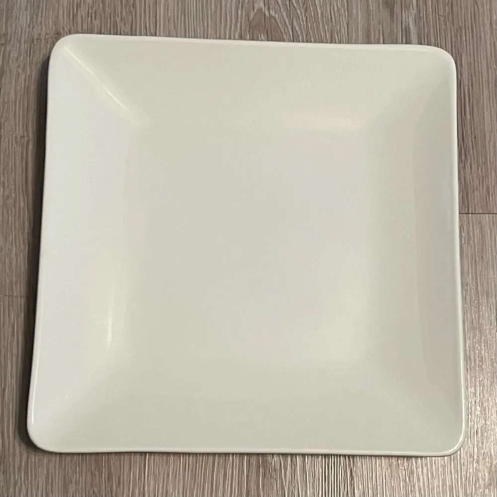 Williams Sonoma White Square Dinner Plate 11.75” Charger I Patrizi Italy Ivory